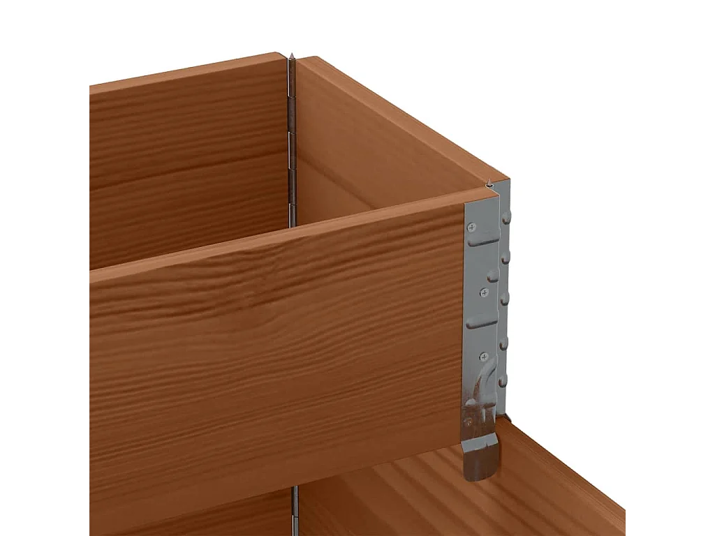 Lit surélevé à 3 niveaux marron 120x80 cm bois pin massif