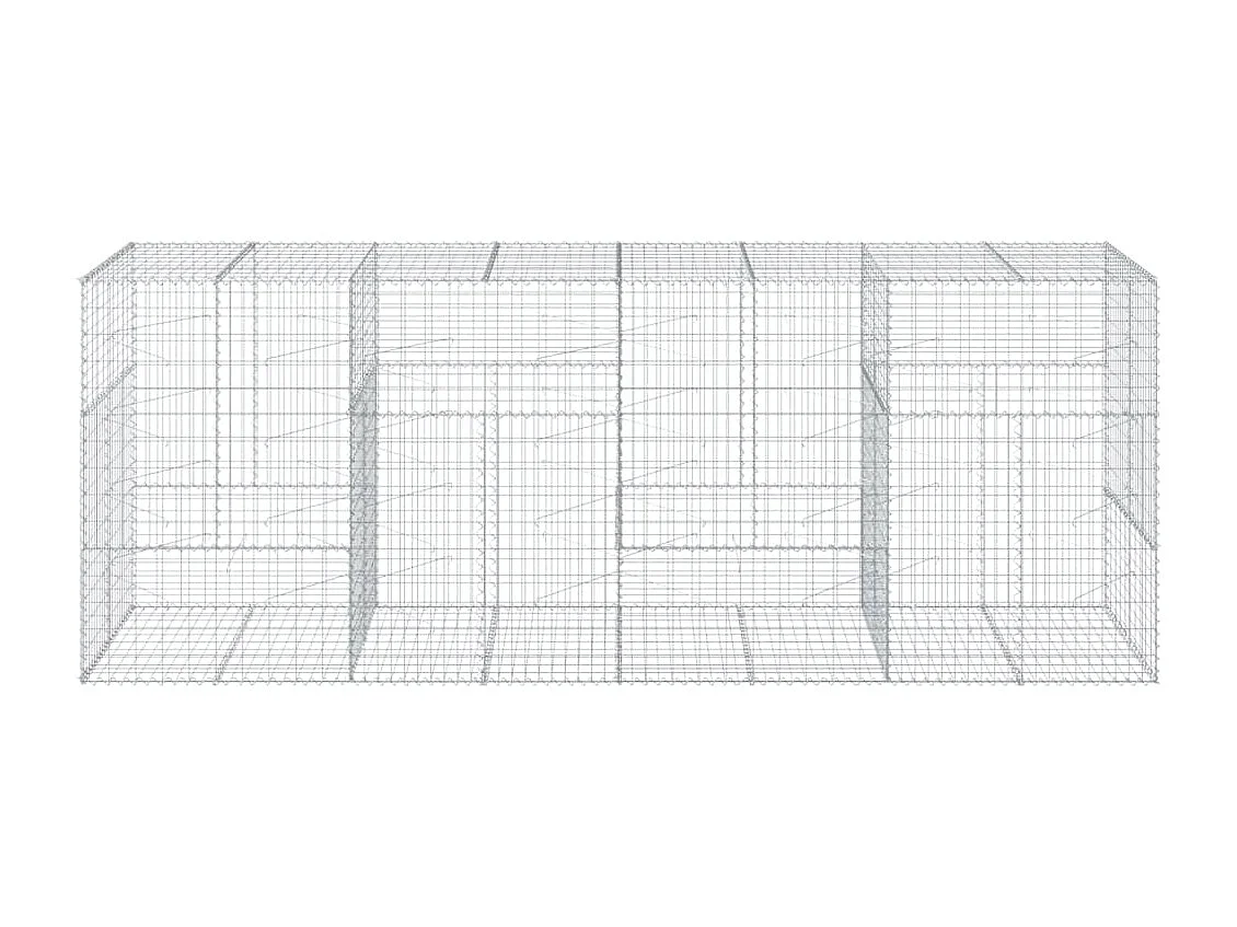 Panier gabion avec couvercle 400x100x150 cm fer galvanisé