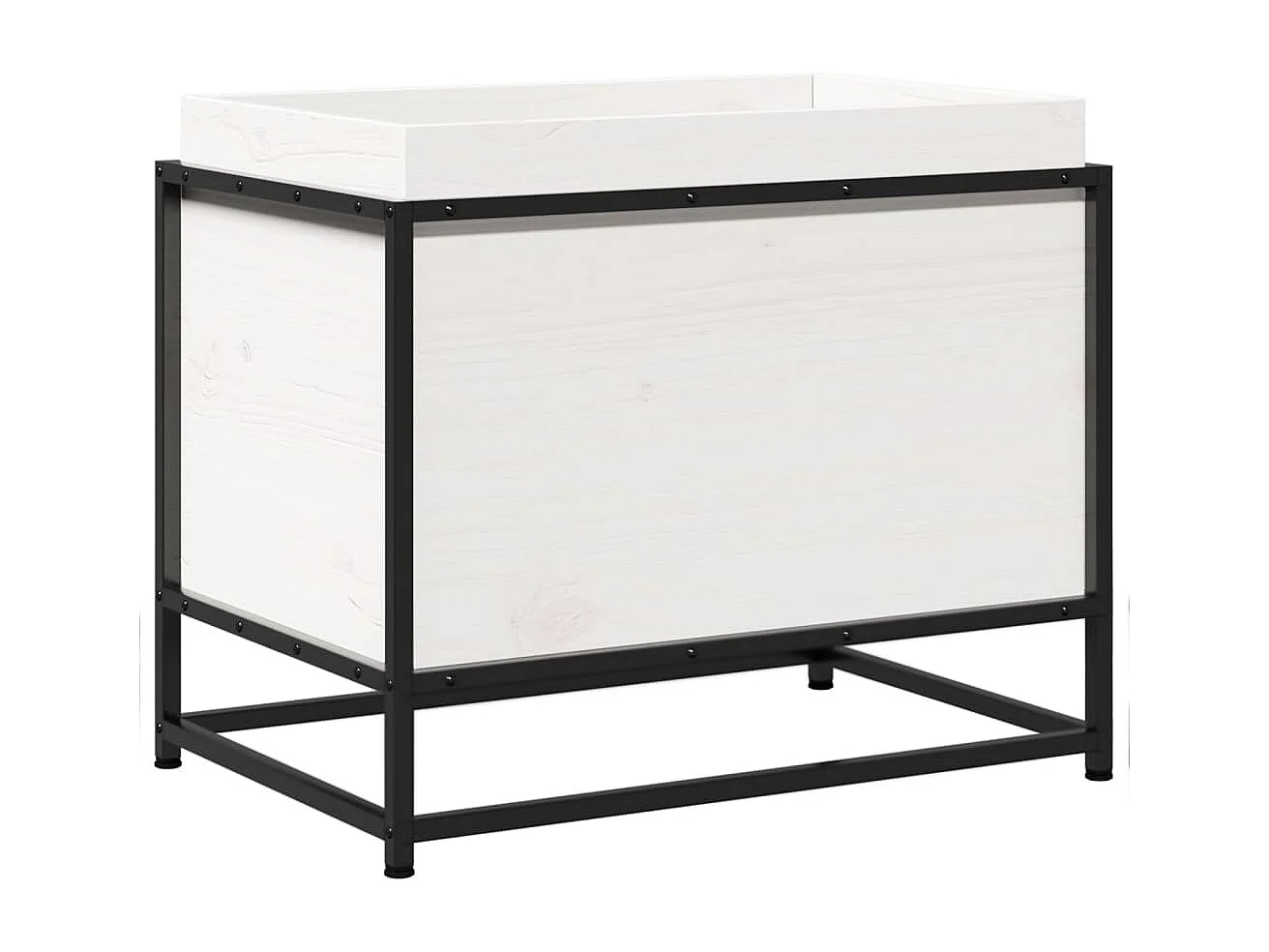 Fioriera da Giardino Bianca 60x40x50 cm Legno Massello di Pino