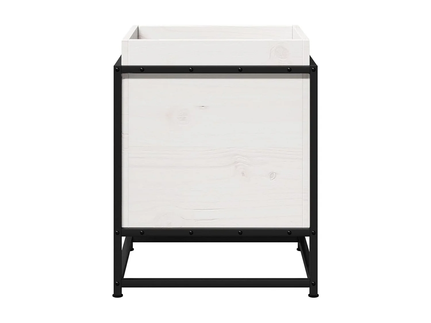 Fioriera da Giardino Bianca 60x40x50 cm Legno Massello di Pino