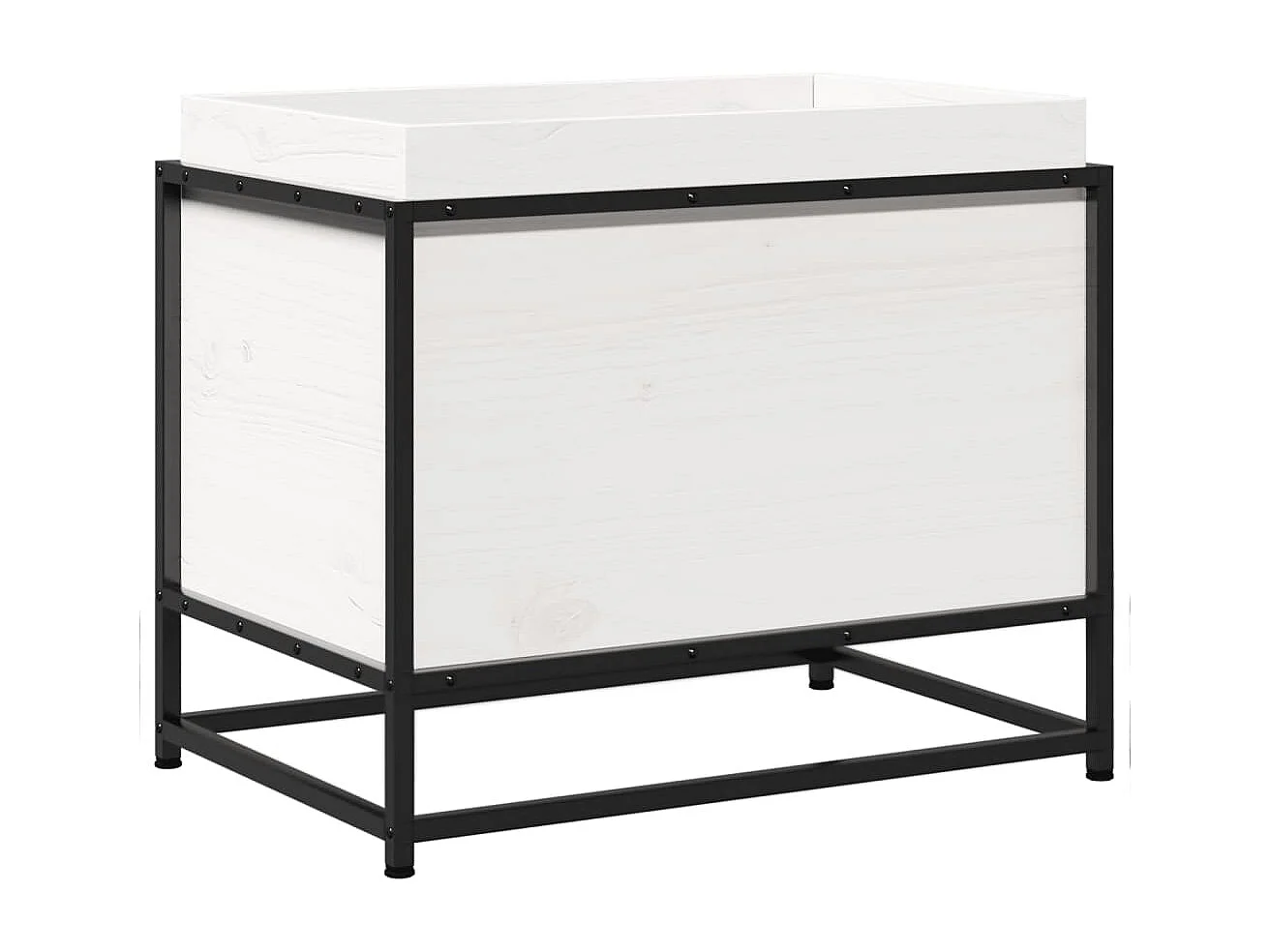 Fioriera da Giardino Bianca 60x40x50 cm Legno Massello di Pino