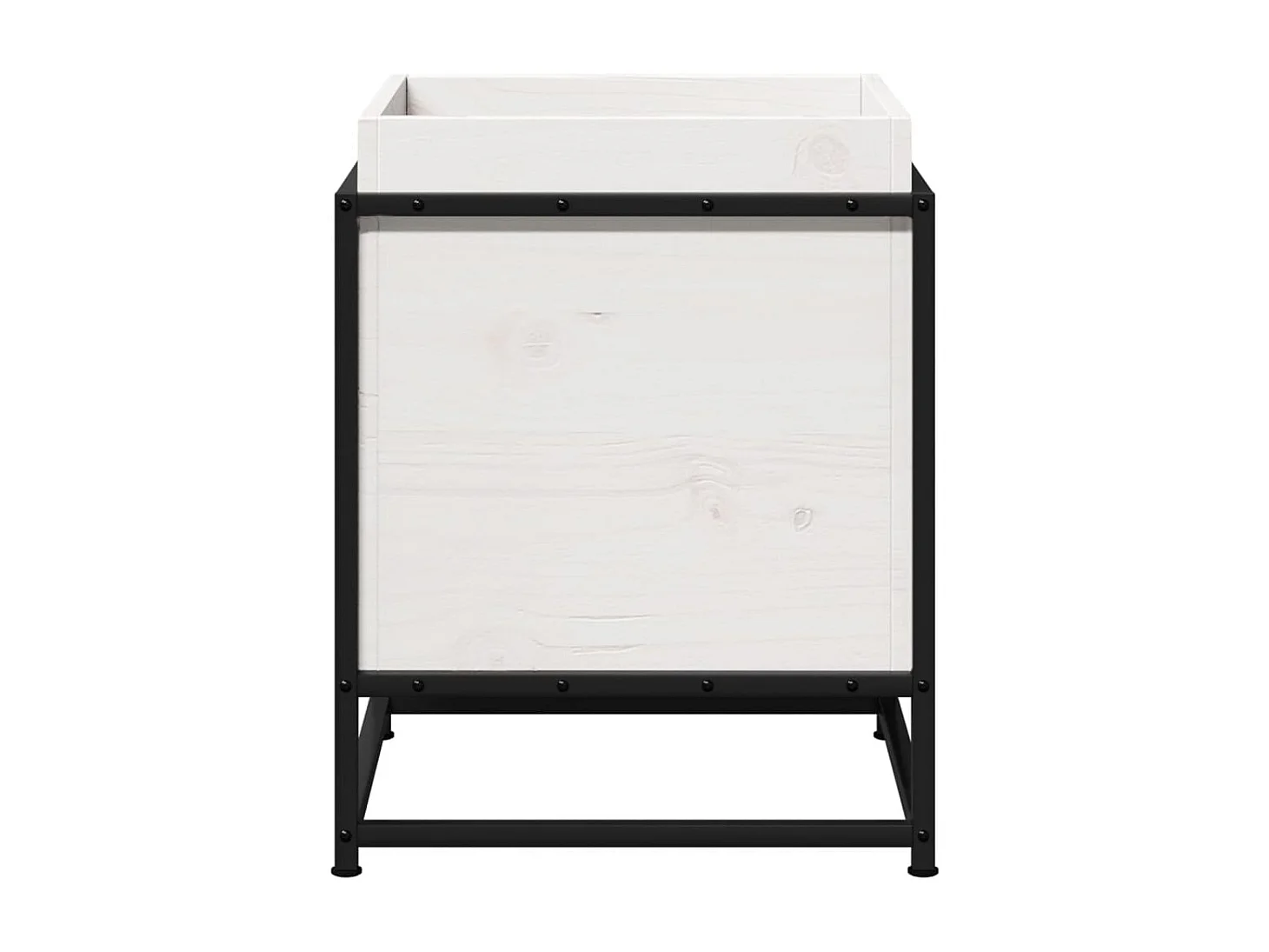 Fioriera da Giardino Bianca 60x40x50 cm Legno Massello di Pino