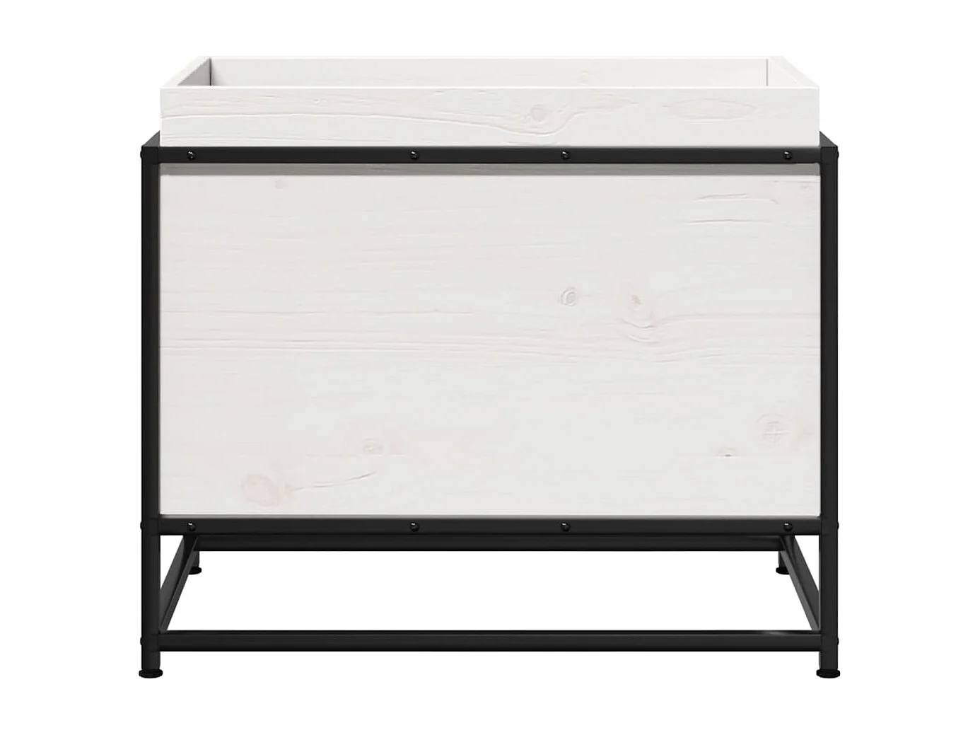 Fioriera da Giardino Bianca 60x40x50 cm Legno Massello di Pino