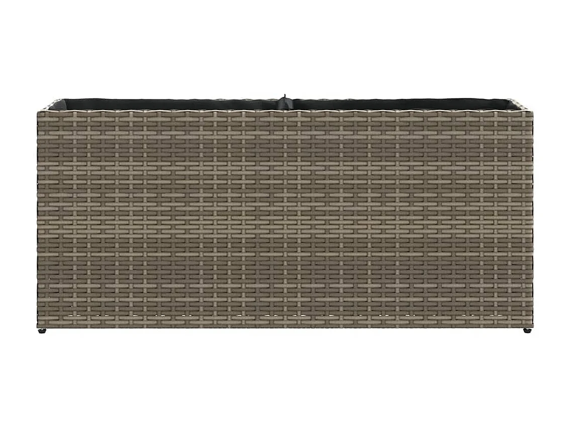 Hochbeet mit 2 Fächern Grau 90x20x40 cm Poly Rattan