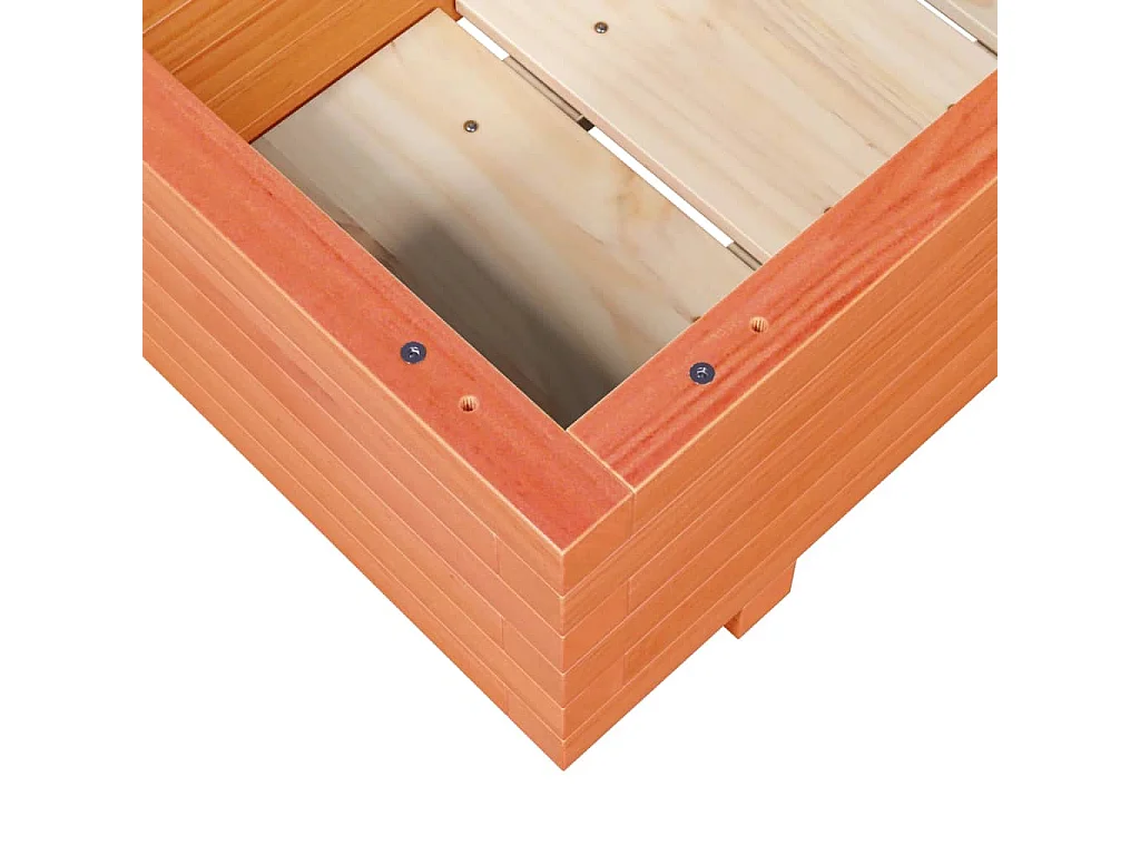 Jardinera de madera maciza de pino marrón cera 110x40x26,5 cm