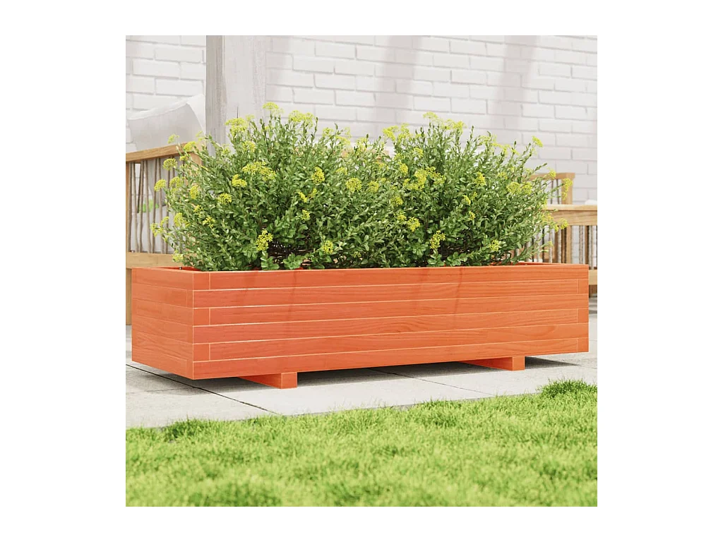 Fioriera Giardino Marrone Cera 110x40x26,5 cm in Legno di Pino