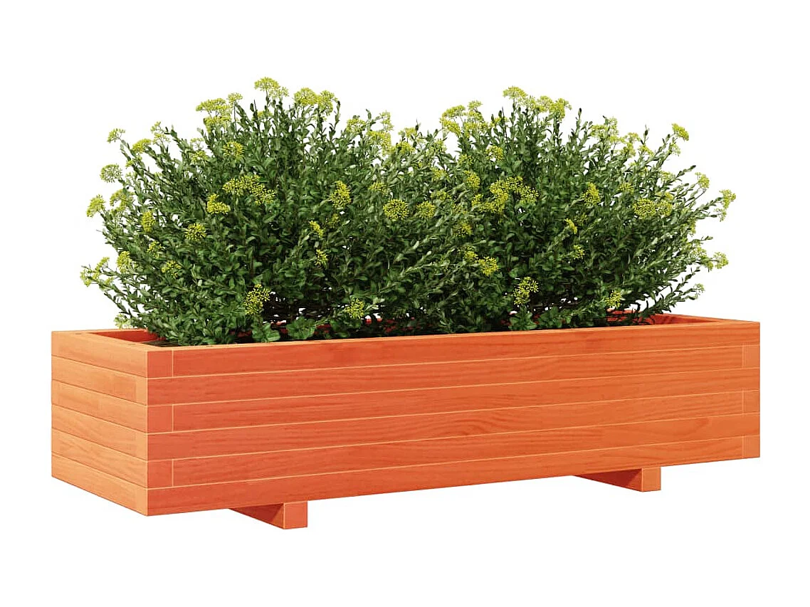 Jardinière cire marron 110x40x26,5 cm bois de pin massif