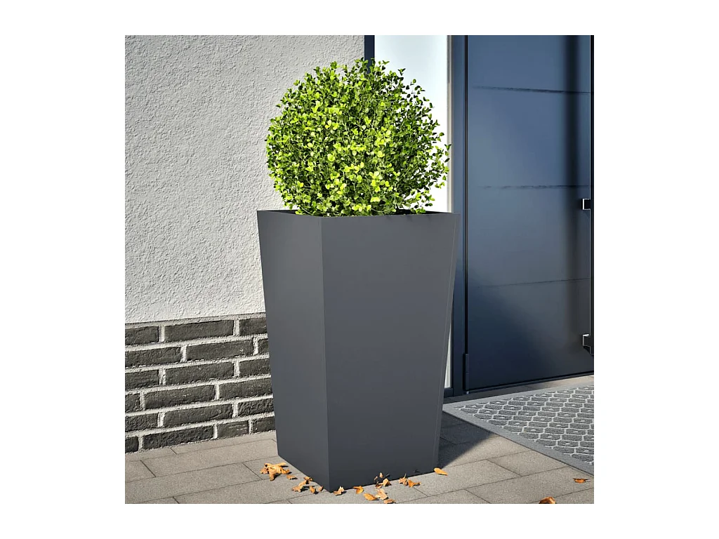 Jardinière anthracite 45x45x75 cm acier