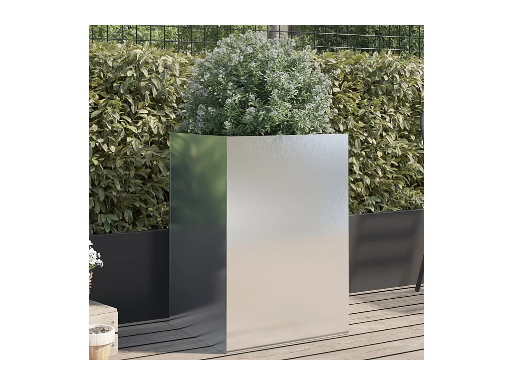 Fioriera Argento 52x48x75 cm in Acciaio Inox