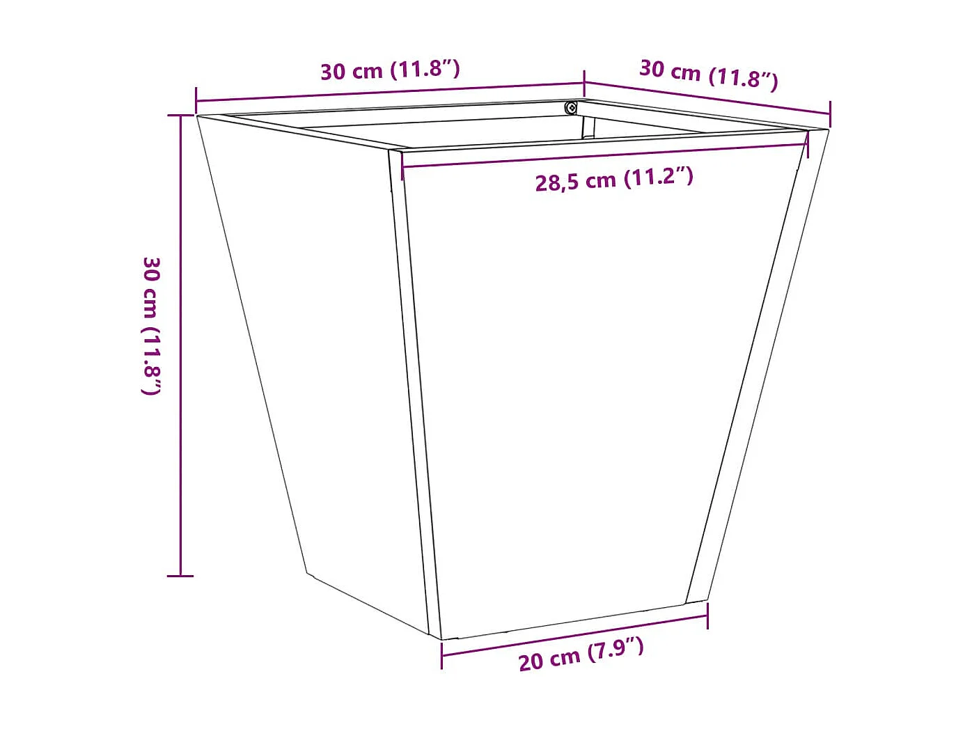 Fioriere da Giardino 2 pz 30x30x30 Grigie in Acciaio Zincato