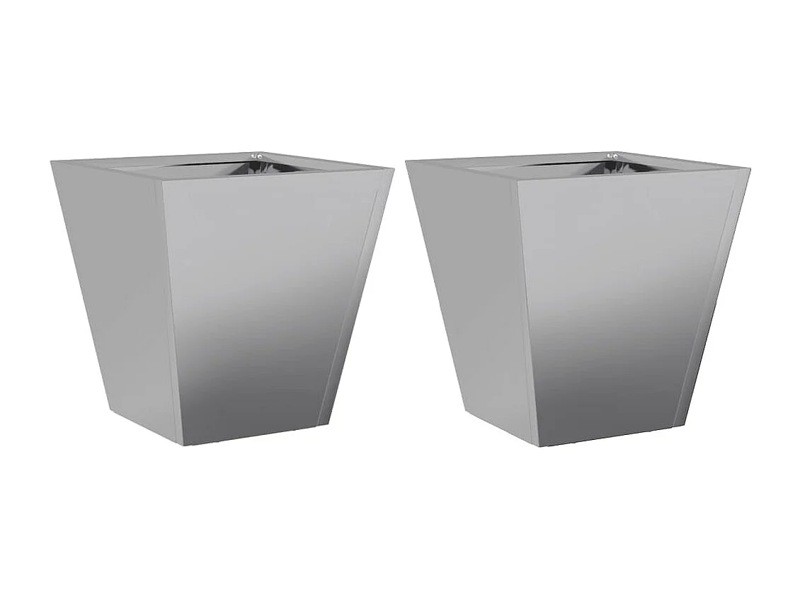 Plantenbakken 2 st 30x30x30 cm gegalvaniseerd staal