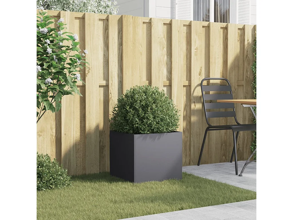 Jardinière anthracite 42x40x39 cm acier