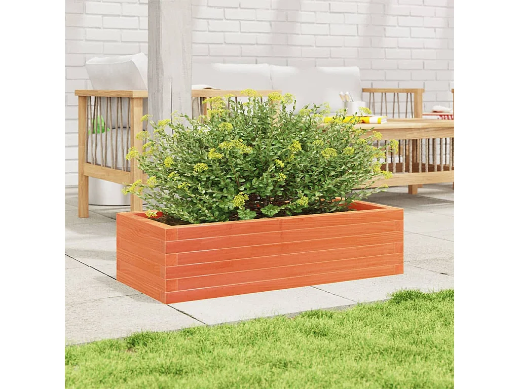 Fioriera Giardino Marrone Cera 90x40x23 cm Legno Massello Pino