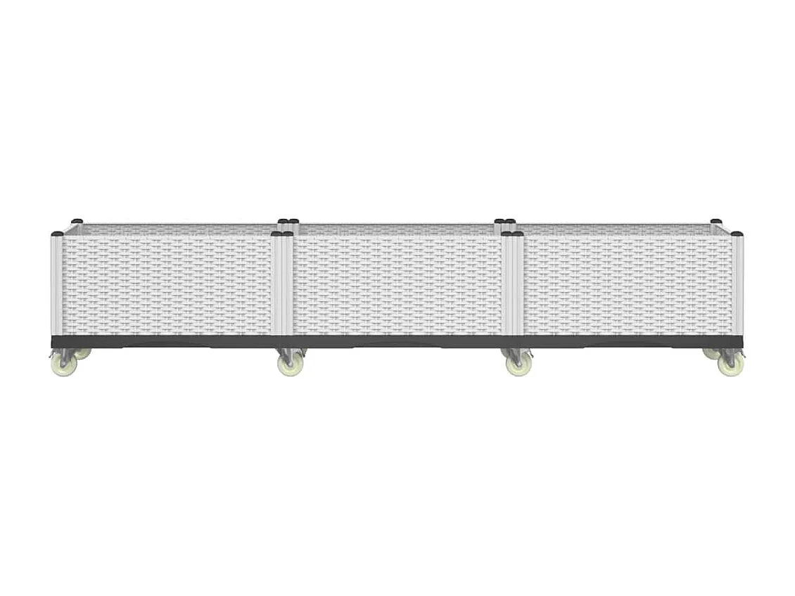 Jardinière à roulettes blanc 240x50x54 cm PP