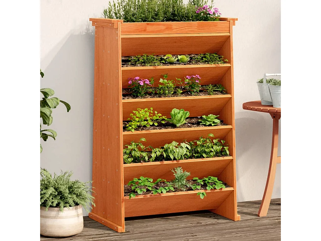 Jardinière de plantes aromatiques 6 niveaux bois de pin massif