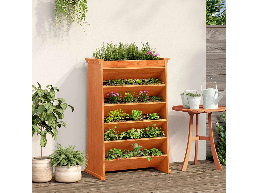 Jardinière de plantes aromatiques 6 niveaux bois de pin massif