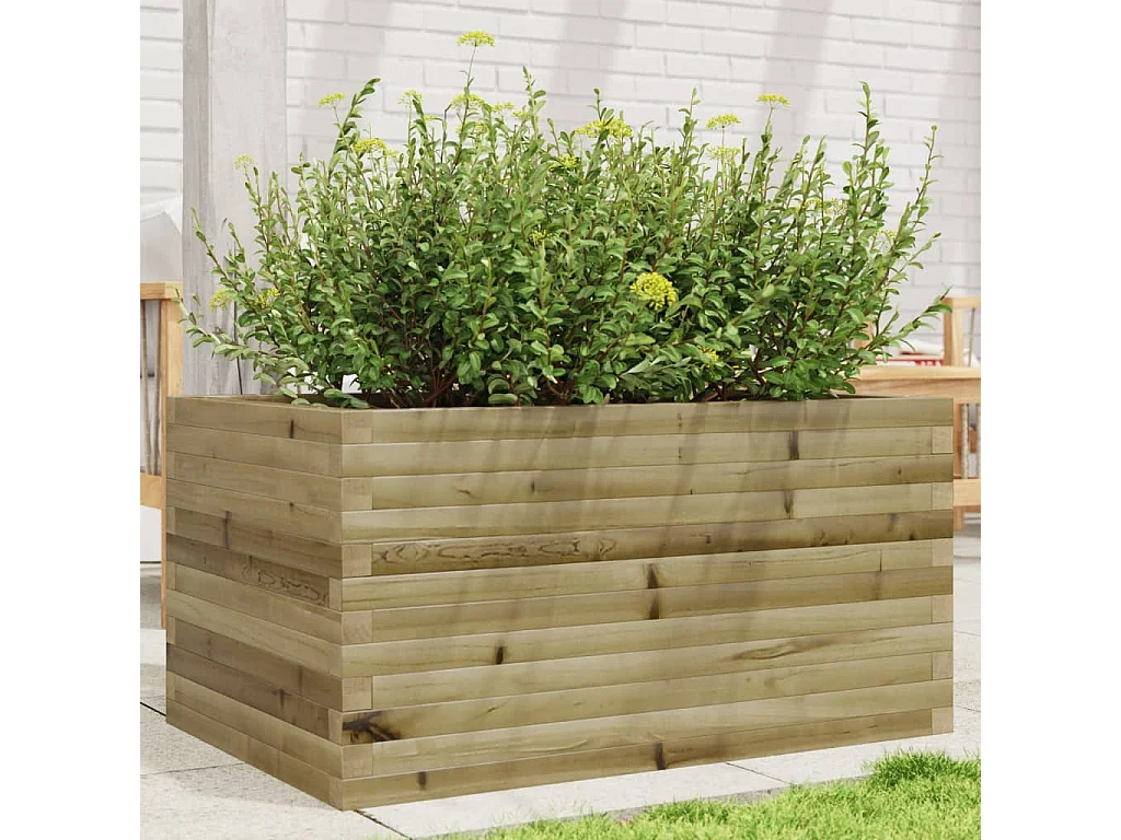 Vaso/floreira jardim 90x60x45,5 cm madeira de pinho impregnada