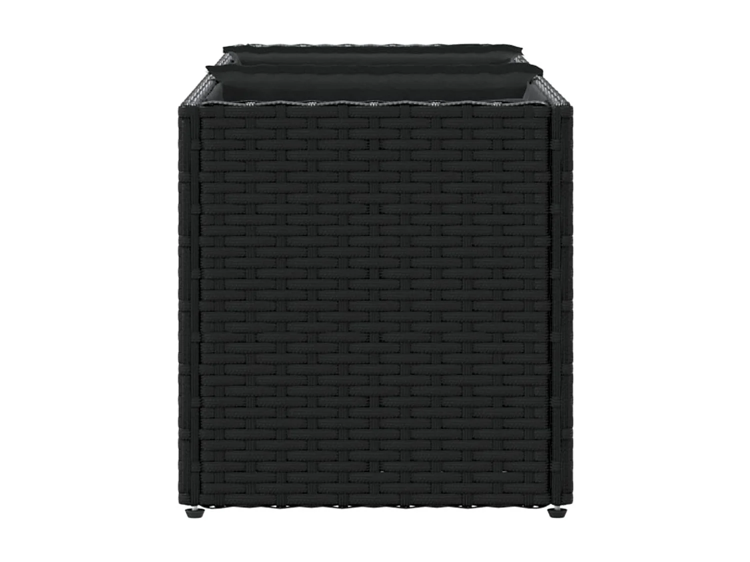 Hochbeet mit 3 Fächern Schwarz 105x30x32 cm Poly Rattan