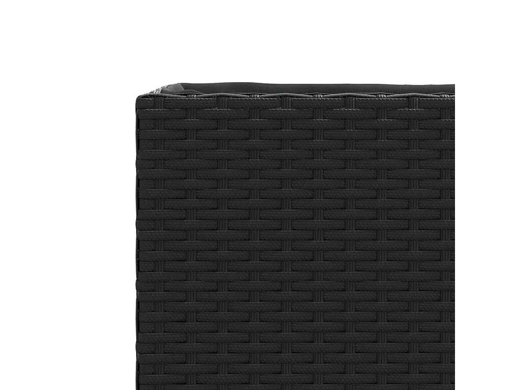 Hochbeet mit 3 Fächern Schwarz 105x30x32 cm Poly Rattan