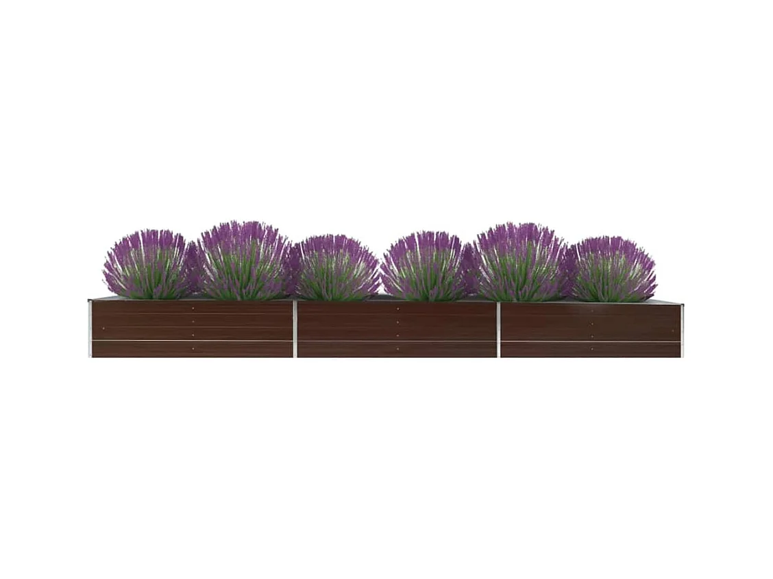 Letto Rialzato Giardino in Acciaio Zincato 480x80x45 cm Marrone