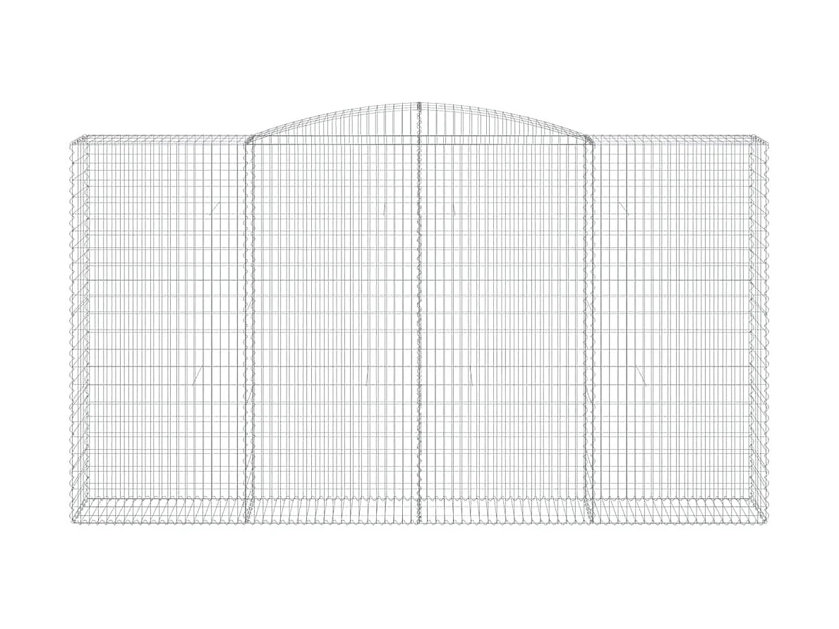 Paniers à gabions arqués 15 pcs 400x50x220/240 cm Fer galvanisé