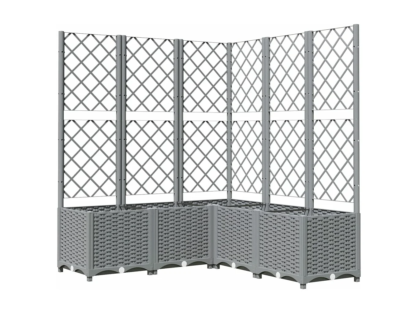 Jardinière avec treillis gris clair 120x120x136cm polypropylène