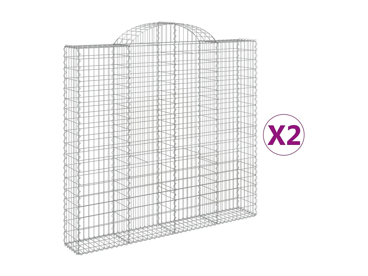 Cestos gabião arqueados 2pcs 200x30x180/200cm ferro galvanizado