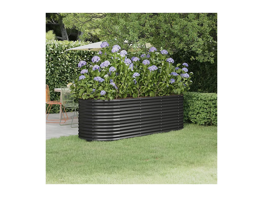 Lit surélevé de jardin Acier enduit de poudre Anthracite