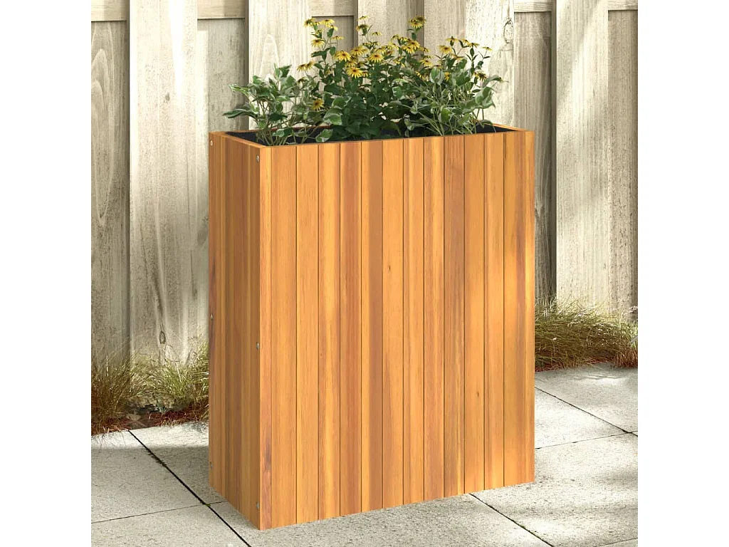 Jardinière 59x27,5x70 cm bois massif d'acacia