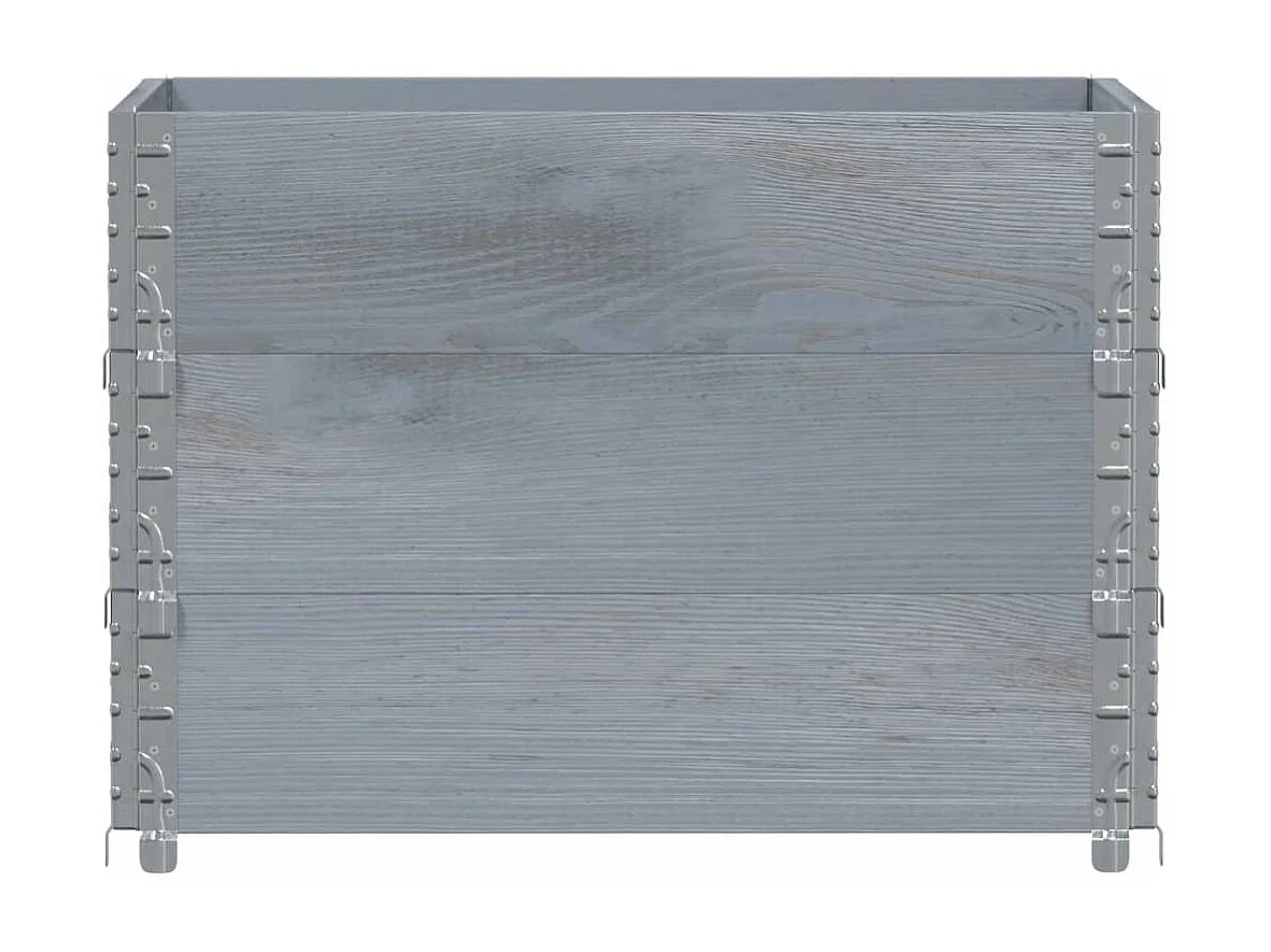 Jardinière gris 80x60 cm bois massif de pin