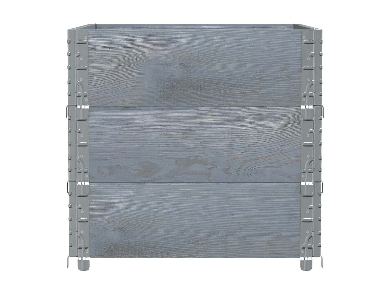 Jardinière gris 80x60 cm bois massif de pin