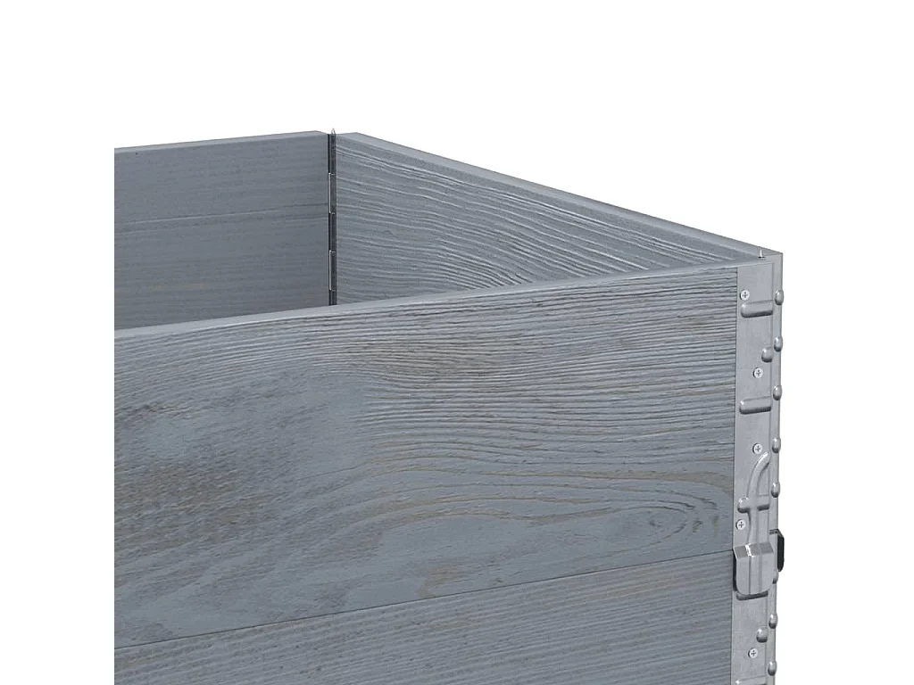 Jardinière gris 80x60 cm bois massif de pin