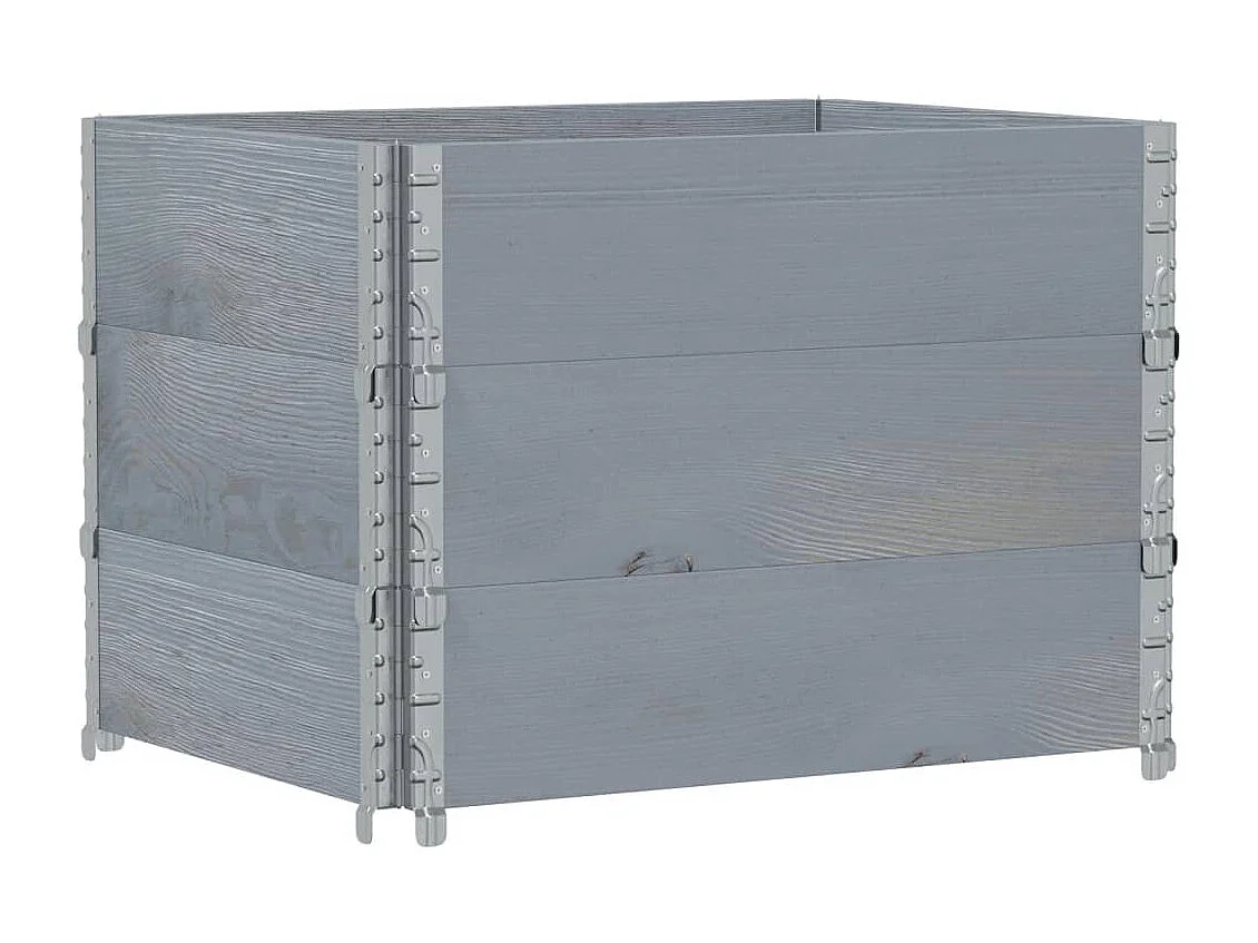 Plantenbak 80x60 cm massief grenenhout grijs