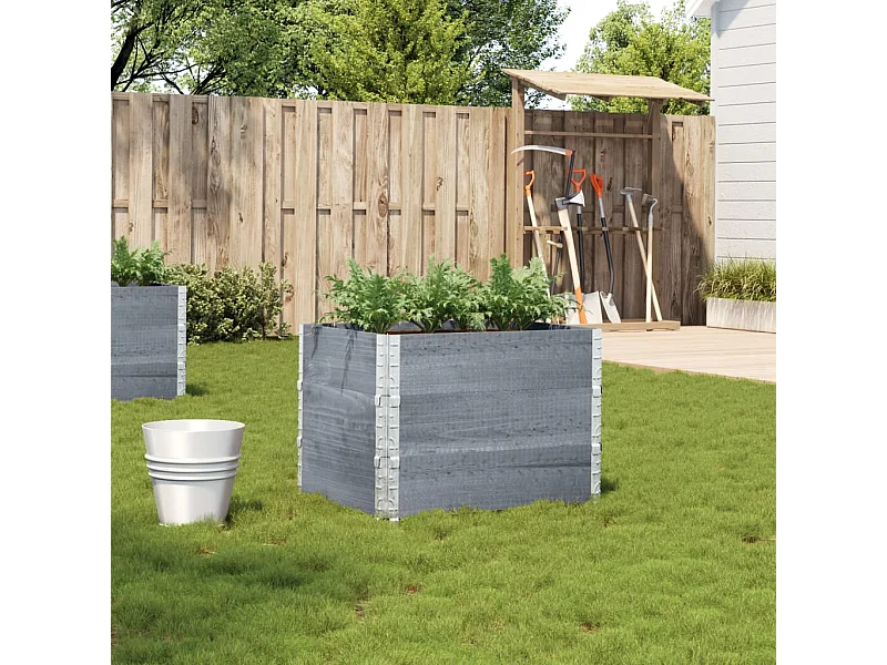 Plantenbak 80x60 cm massief grenenhout grijs