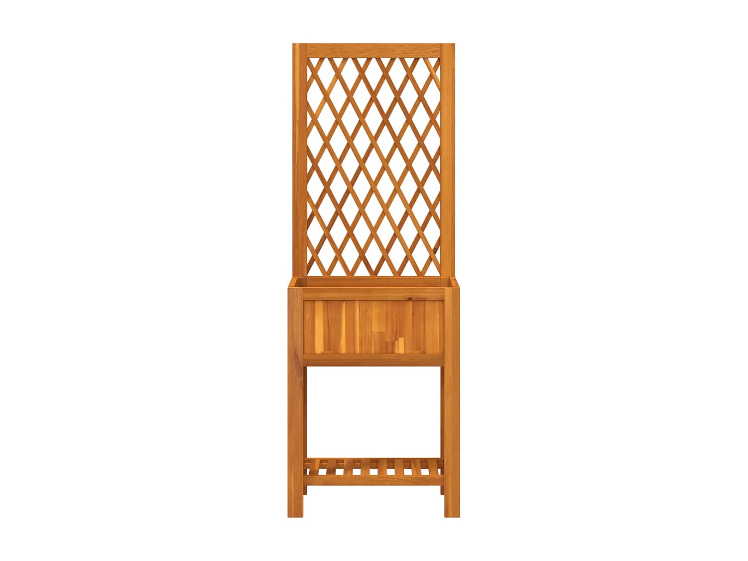 Vaso/floreira com treliça e prateleira madeira de acácia maciça