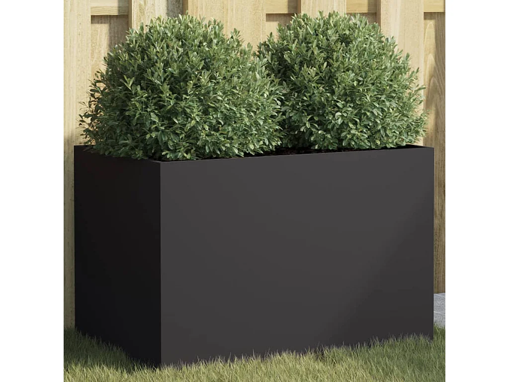 Fioriera Nera 62x30x29 cm in Acciaio