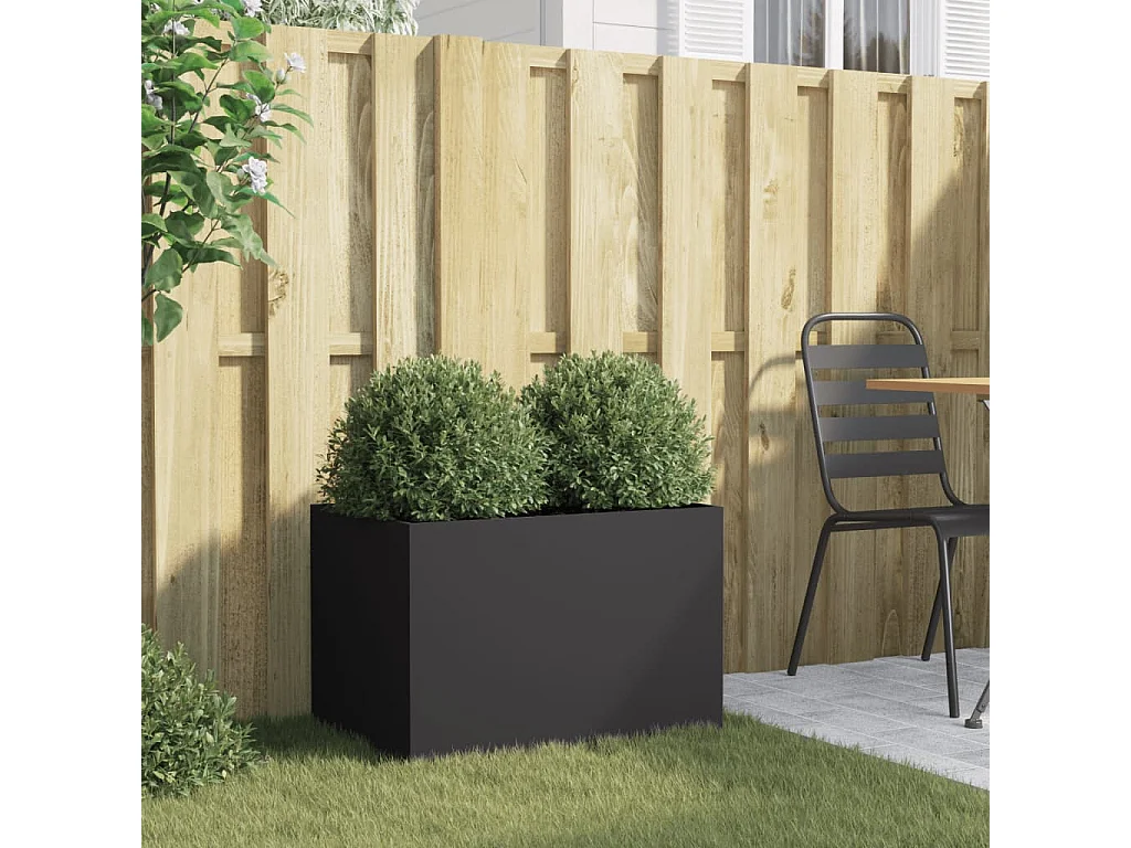 Fioriera Nera 62x30x29 cm in Acciaio