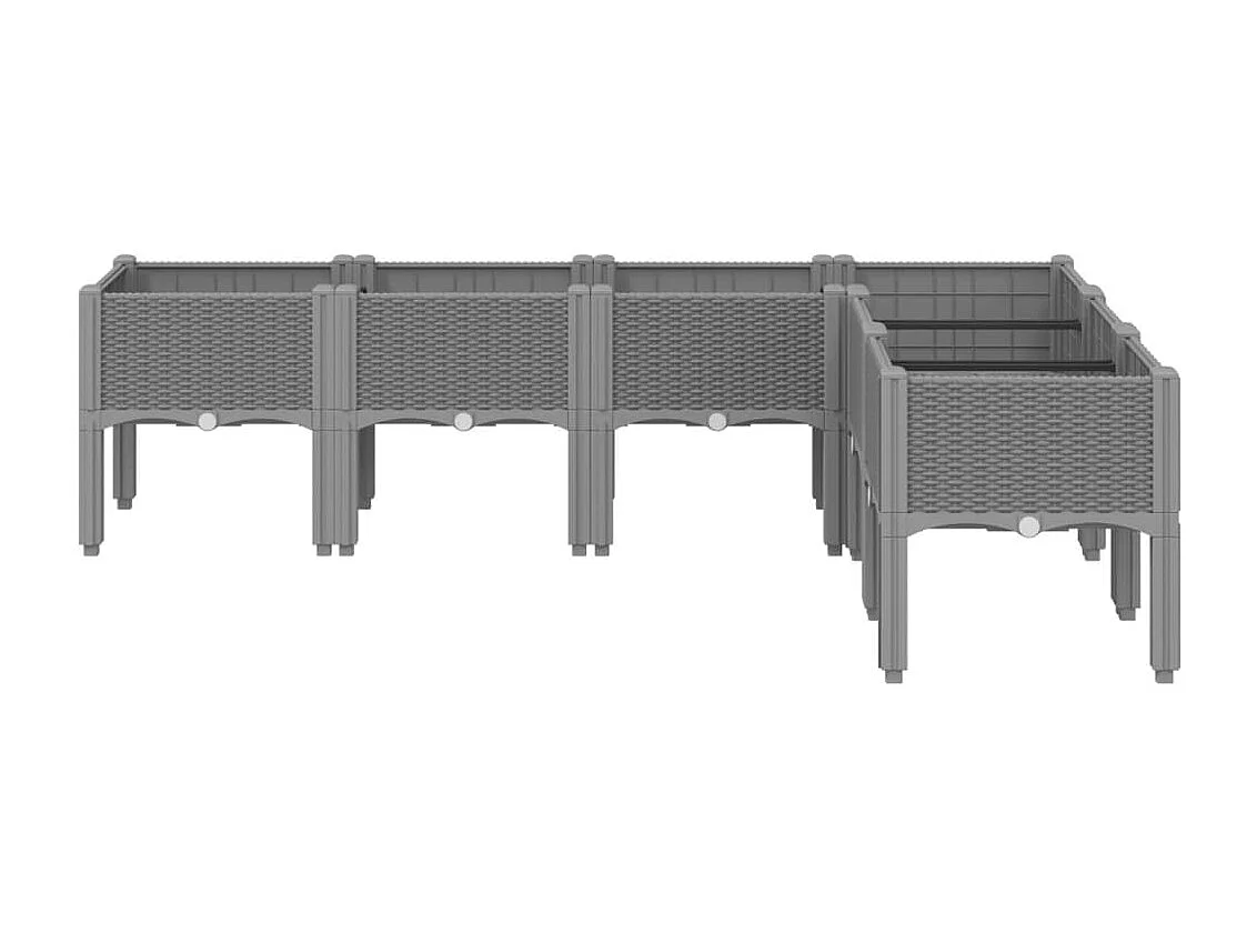 Fioriera da Giardino con Gambe Grigio Chiaro 160x120x42 cm PP