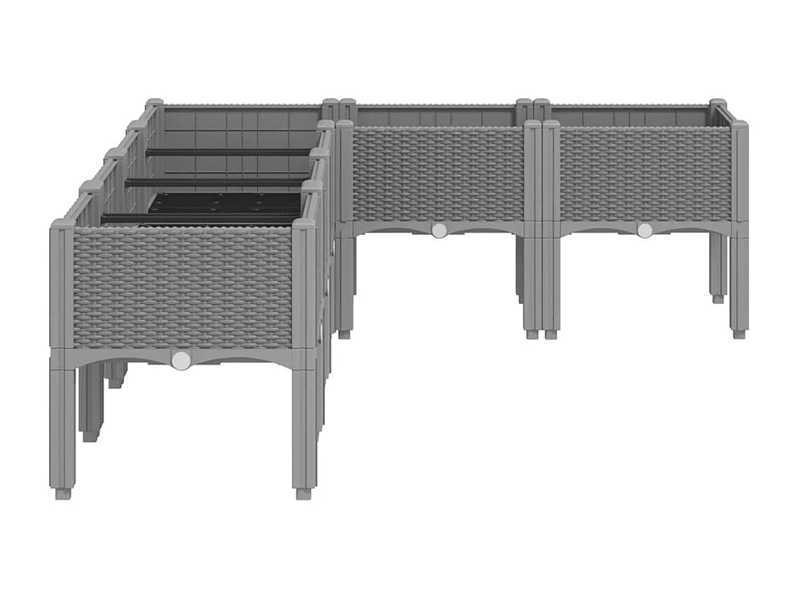 Fioriera da Giardino con Gambe Grigio Chiaro 160x120x42 cm PP