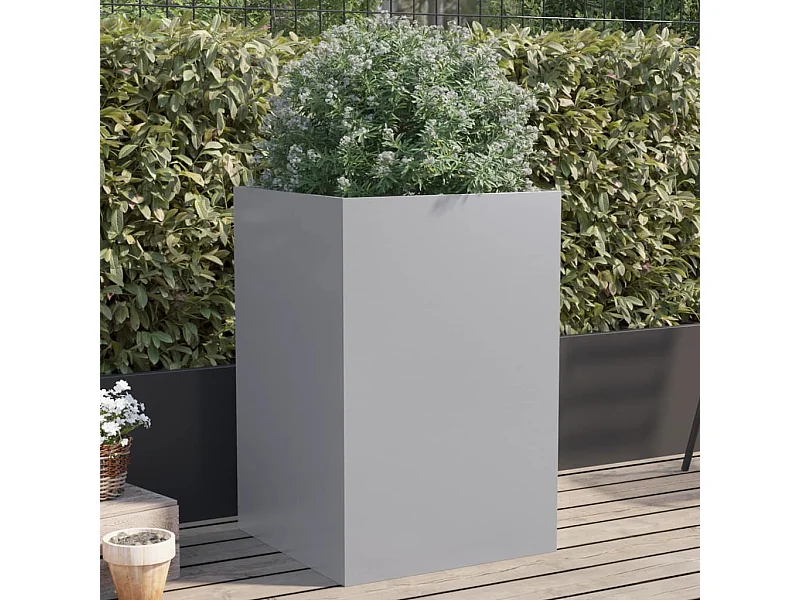 Jardinière argenté 52x48x75 cm acier galvanisé