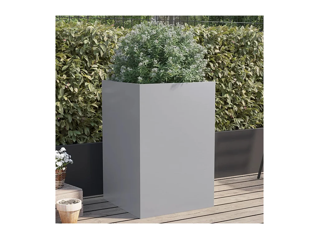 Plantenbak 52x48x75 cm gegalvaniseerd staal zilverkleurig