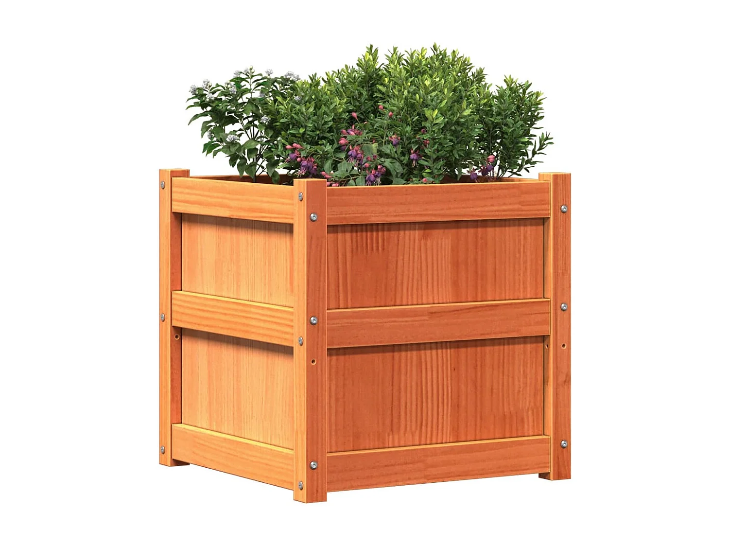 Vasos/floreiras de jardim 2 pcs pinho maciço castanho cera