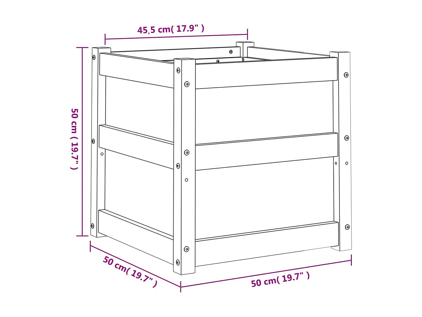 Pflanzkübel 2 Stk. Wachsbraun Massivholz Kiefer
