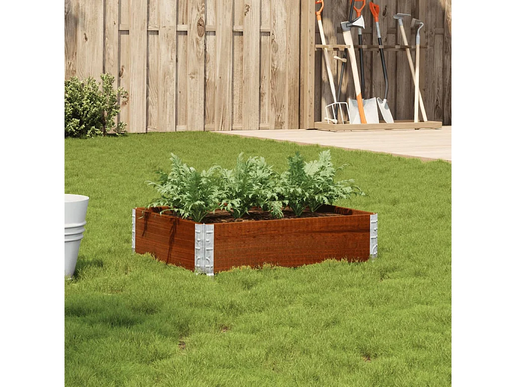 Vaso/floreira para jardim 80x60 cm pinho maciço castanho