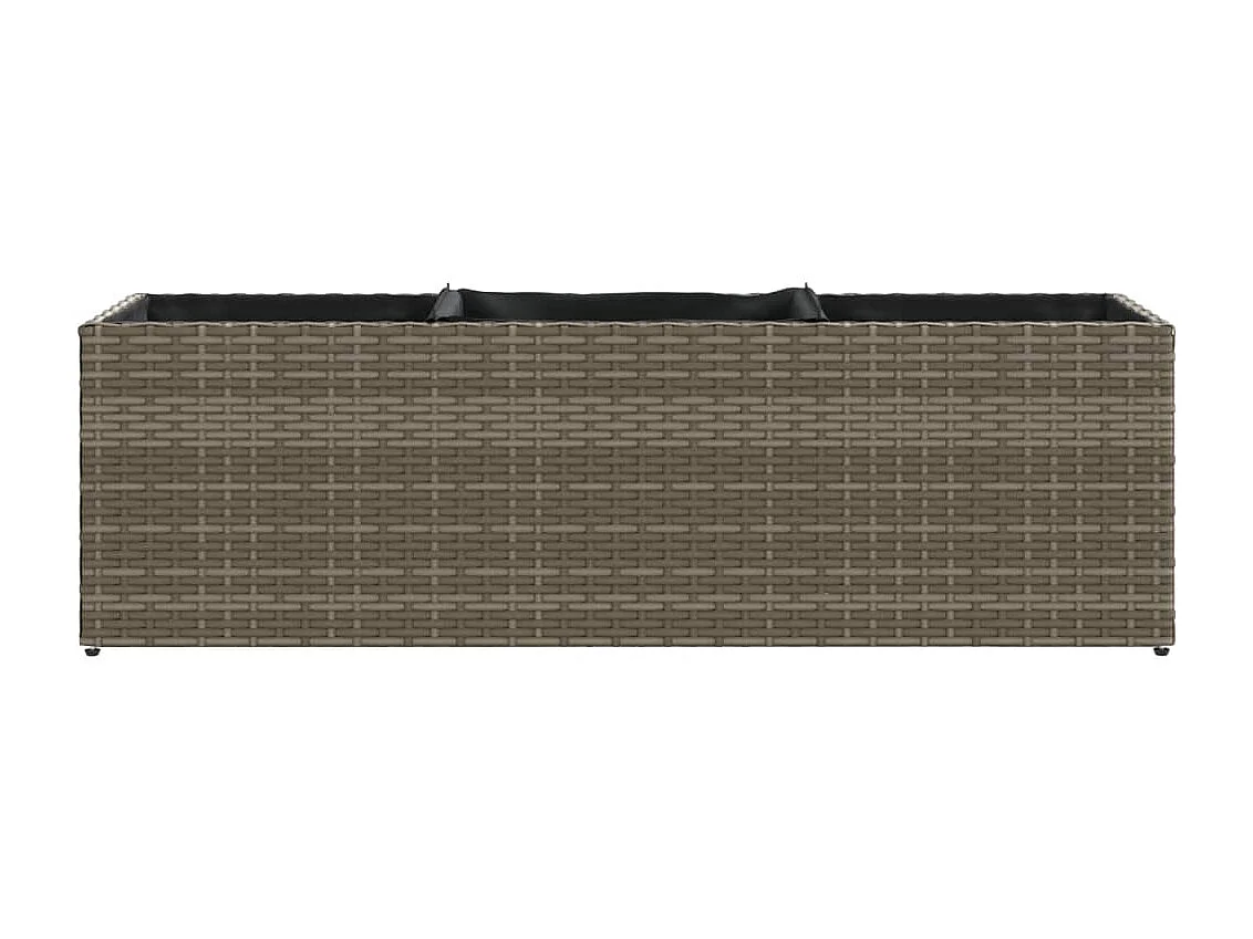 Jardinières avec 3 pots 2 pcs gris 105x30x32 cm résine tressée