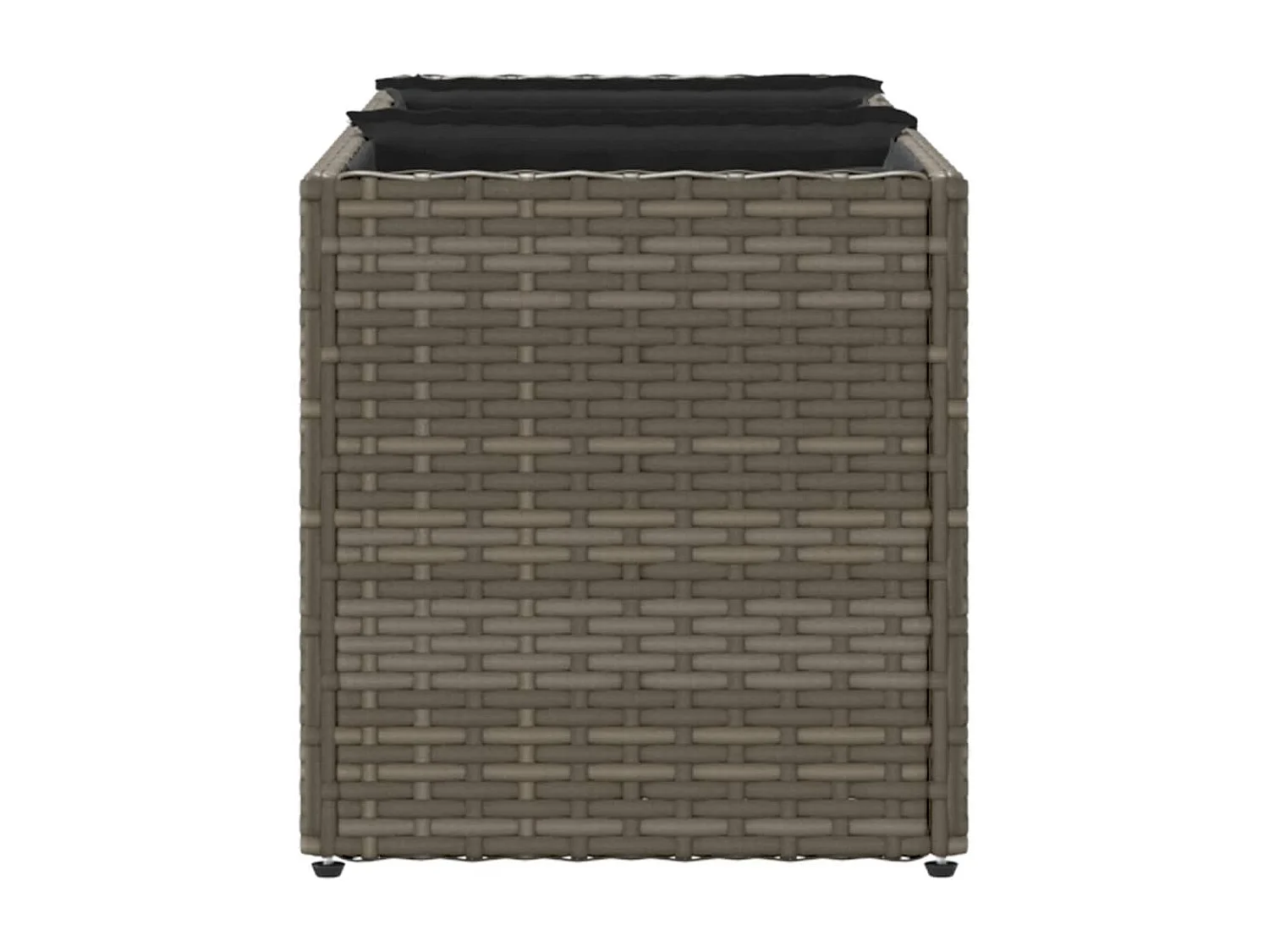 Jardinières avec 3 pots 2 pcs gris 105x30x32 cm résine tressée