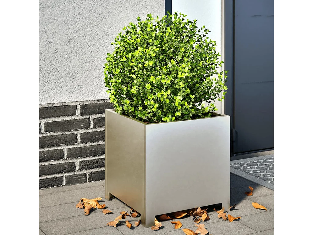 Fioriere da Giardino 2 pz 40x40x40 cm in Acciaio Inox