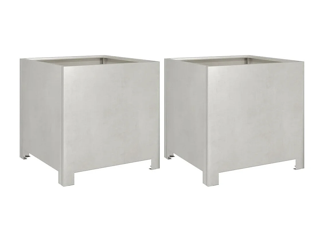 Jardinières 2 pcs 40x40x40 cm acier inoxydable
