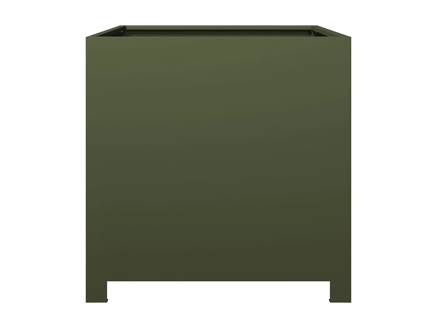 Jardinière vert olive 50x50x50 cm acier