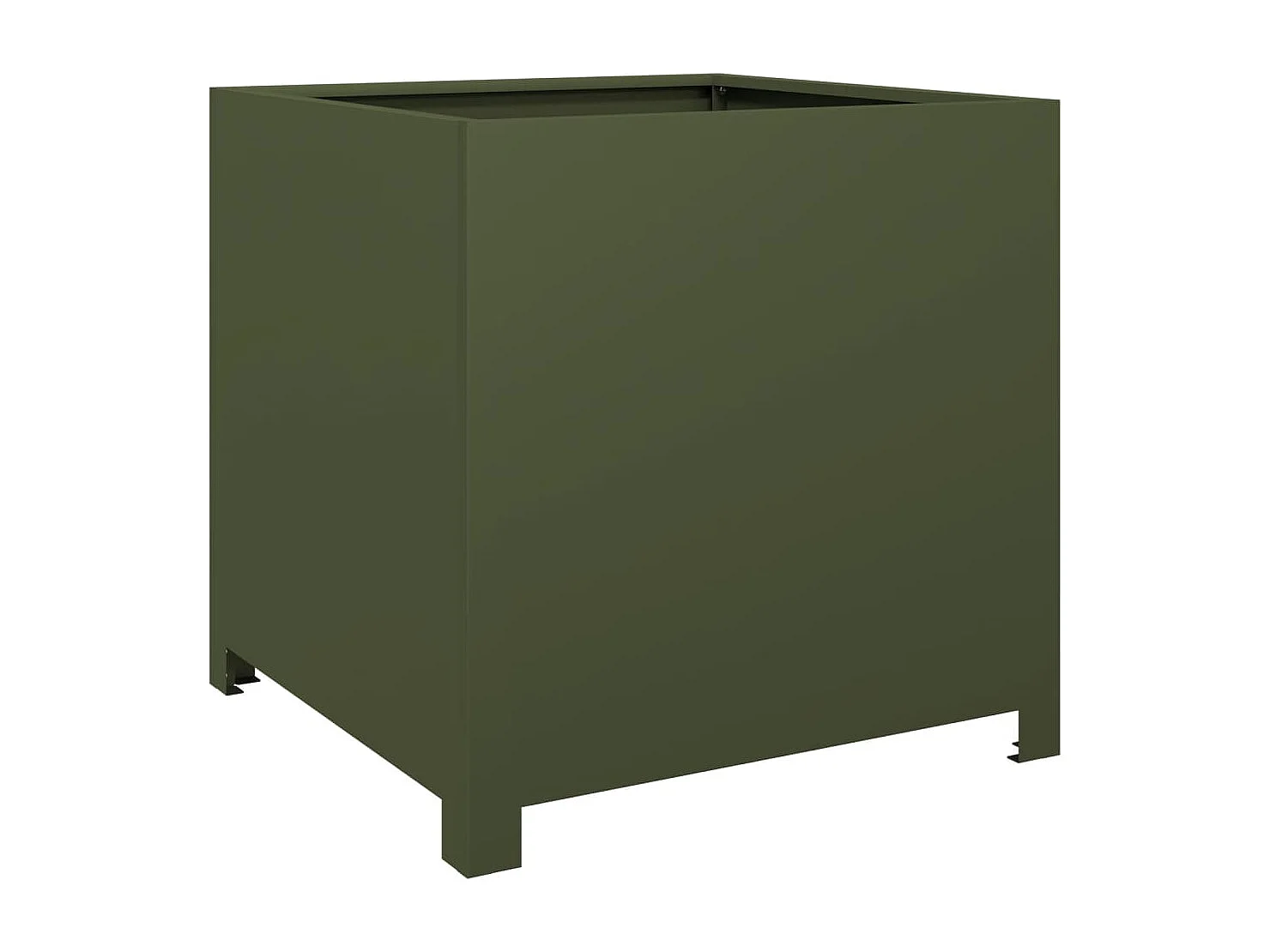Jardinière vert olive 50x50x50 cm acier